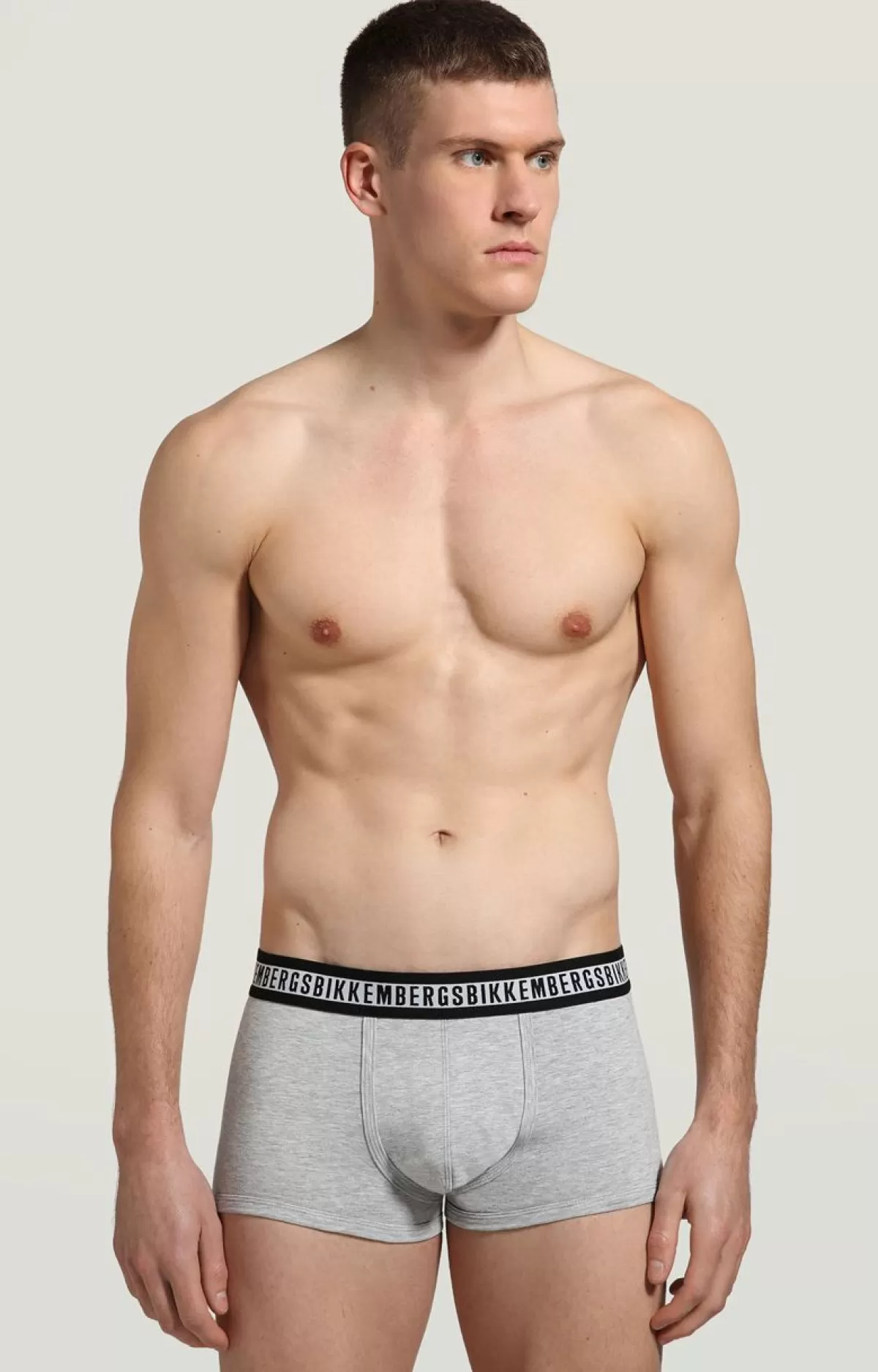 Bikkembergs 2-Pack Men'S Boxers With Tape Grey Melange Clearance