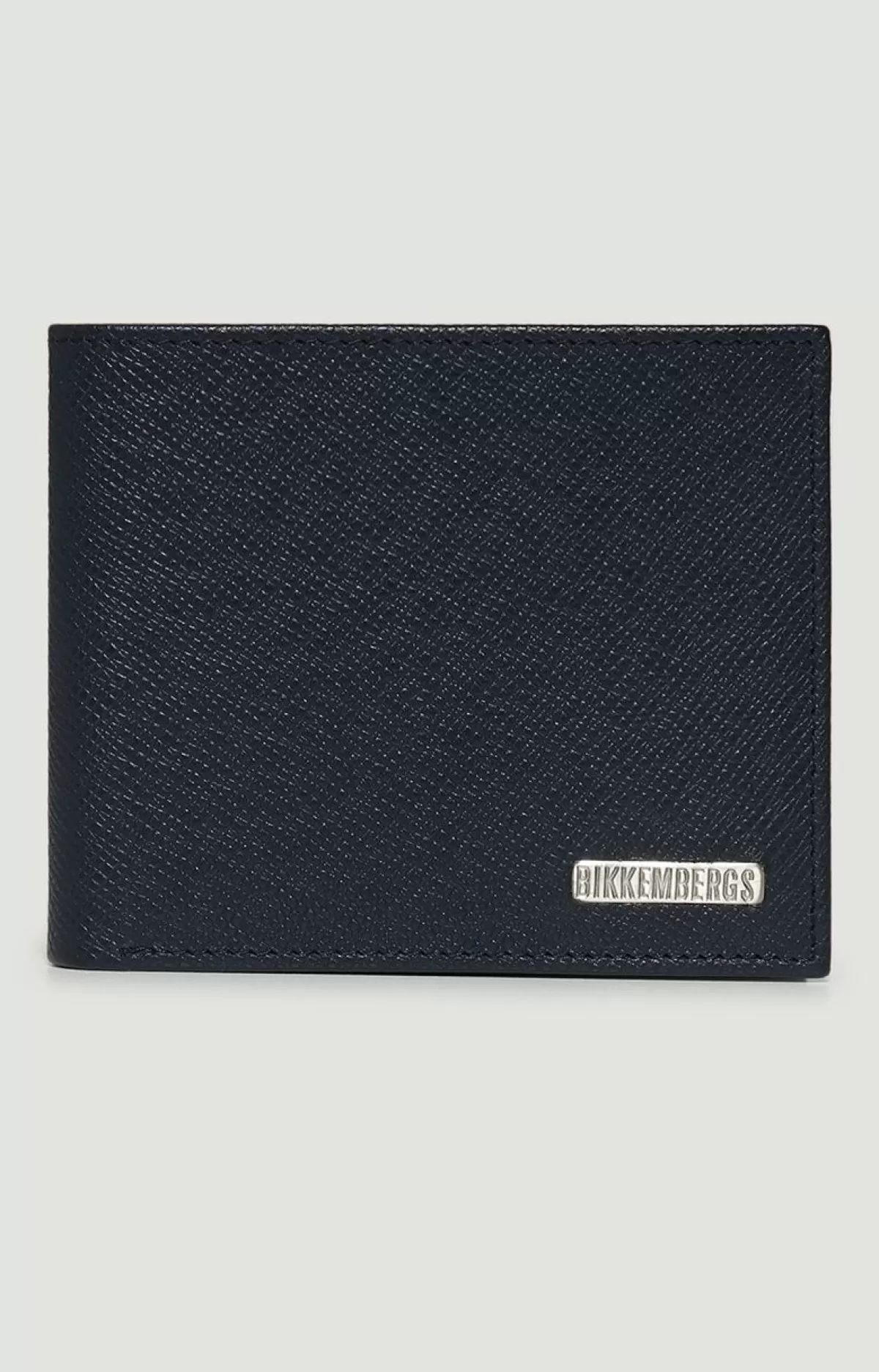Bikkembergs 5-Card Mini Rfid Men'S Wallet In Textured Leather Navy Store