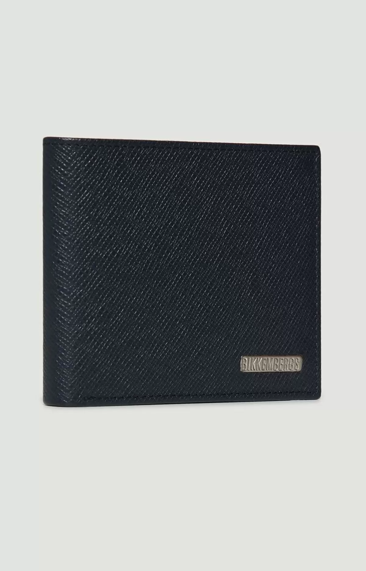 Bikkembergs 5-Card Mini Rfid Men'S Wallet In Textured Leather Navy Store