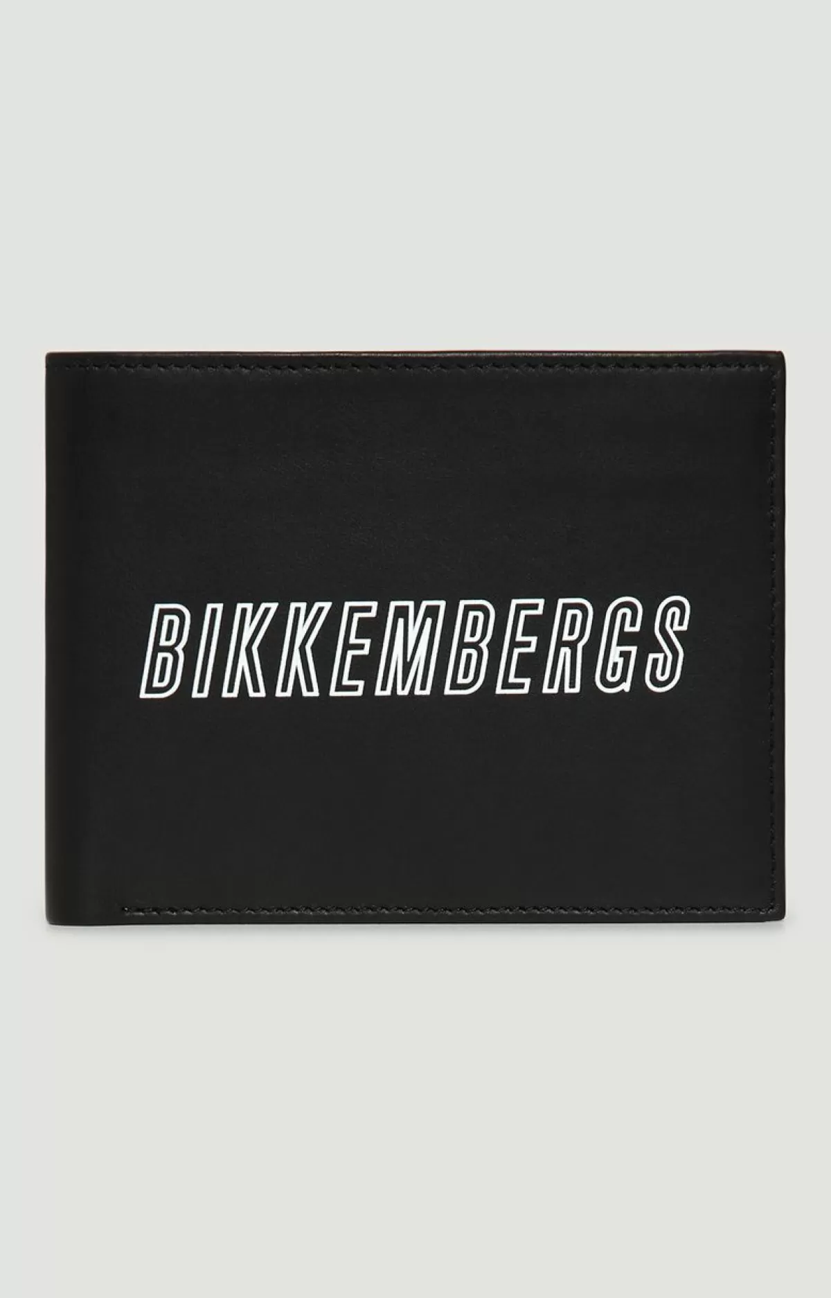 Bikkembergs 5-Card Rfid Men'S Leather Wallet Black New