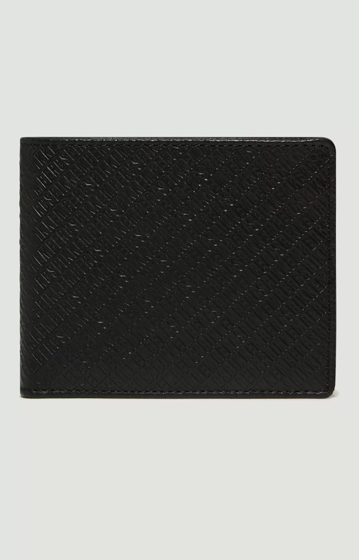 Bikkembergs Compact Men'S Leather Wallet With All-Over Pattern Black Best Sale