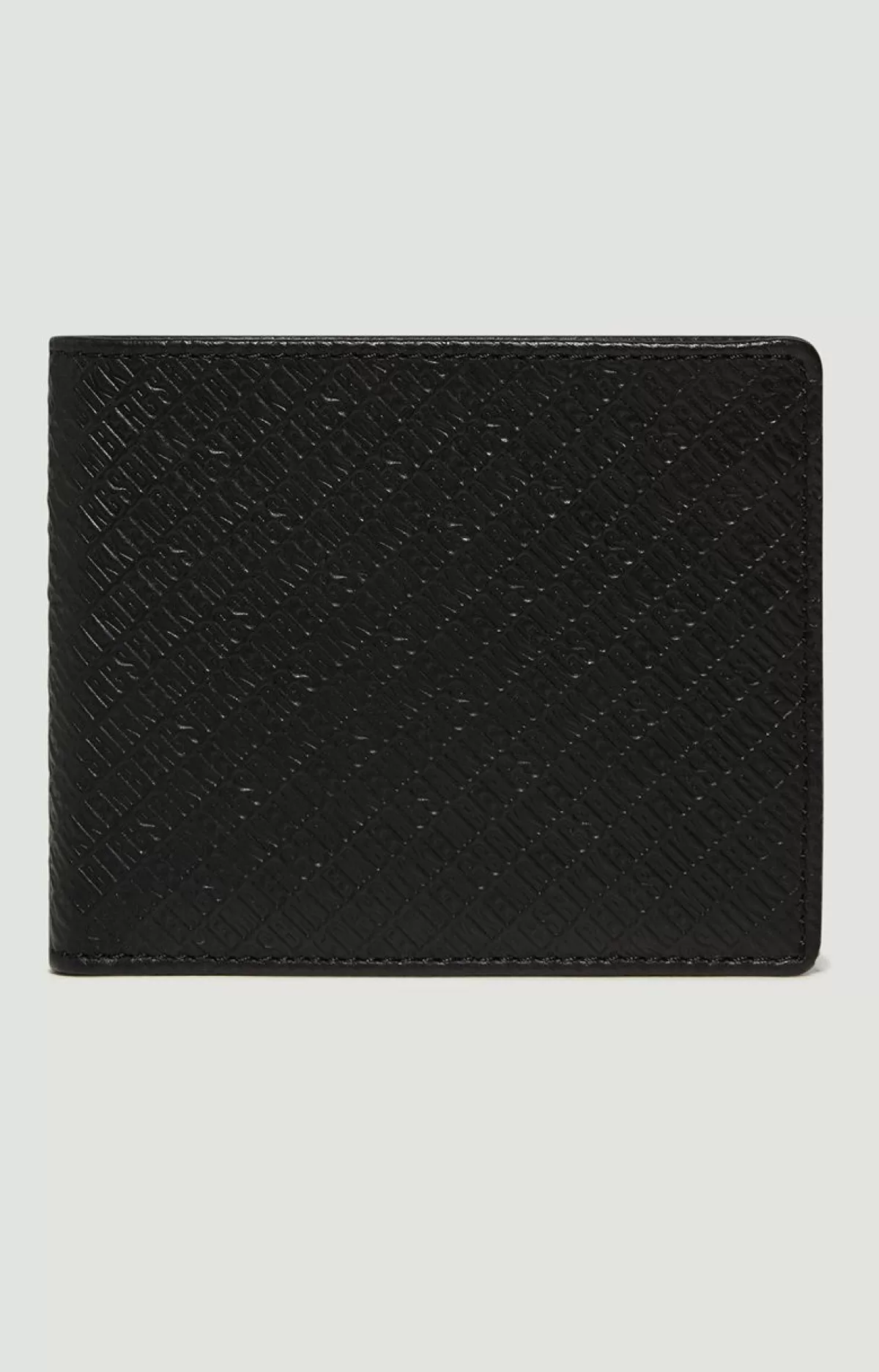 Bikkembergs Compact Men'S Leather Wallet With All-Over Pattern Black Hot
