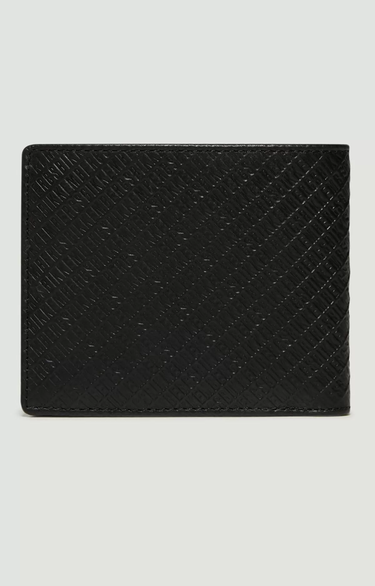 Bikkembergs Compact Men'S Leather Wallet With All-Over Pattern Black Best Sale