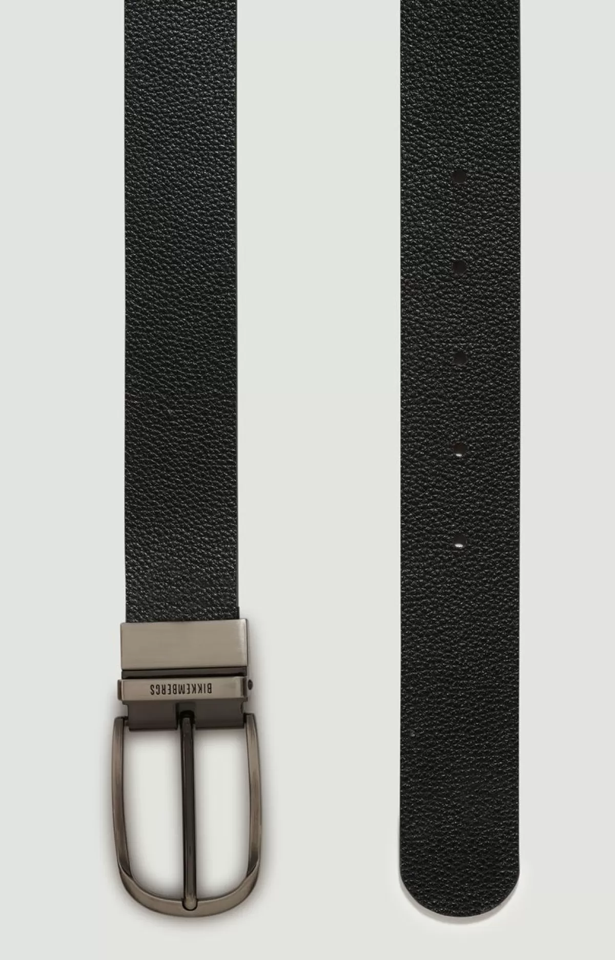 Bikkembergs Men'S Belt In Textured Leather Black/Grey Clearance