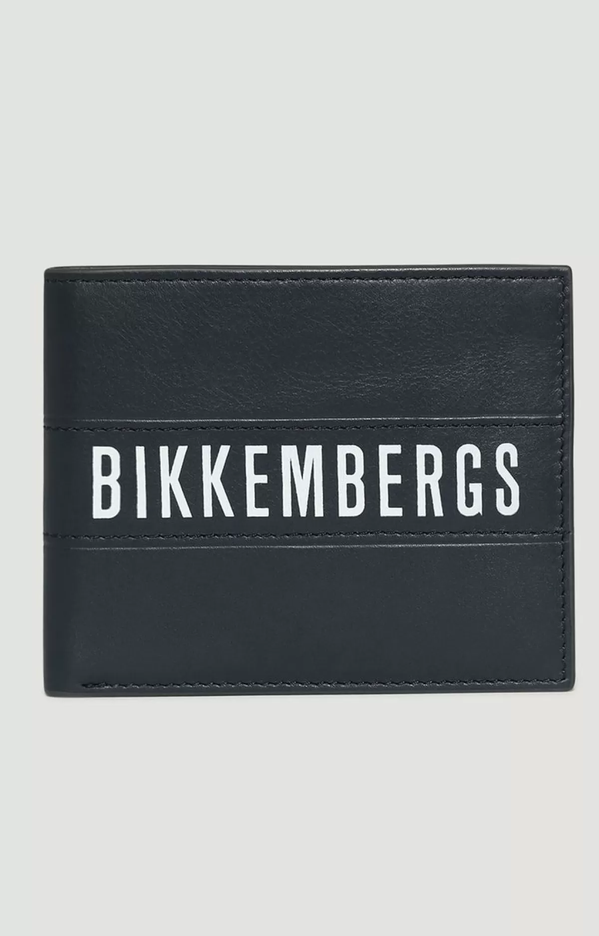 Bikkembergs Men'S Bifold Wallet 8-Slots Navy Blue/Grey Store