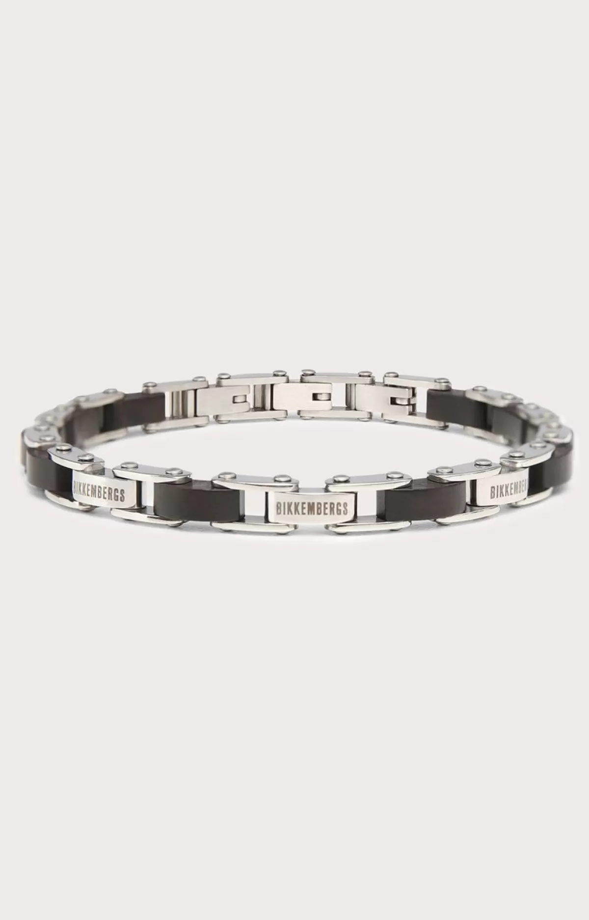 Bikkembergs Men'S Bracelet In Ebony And Steel White Outlet