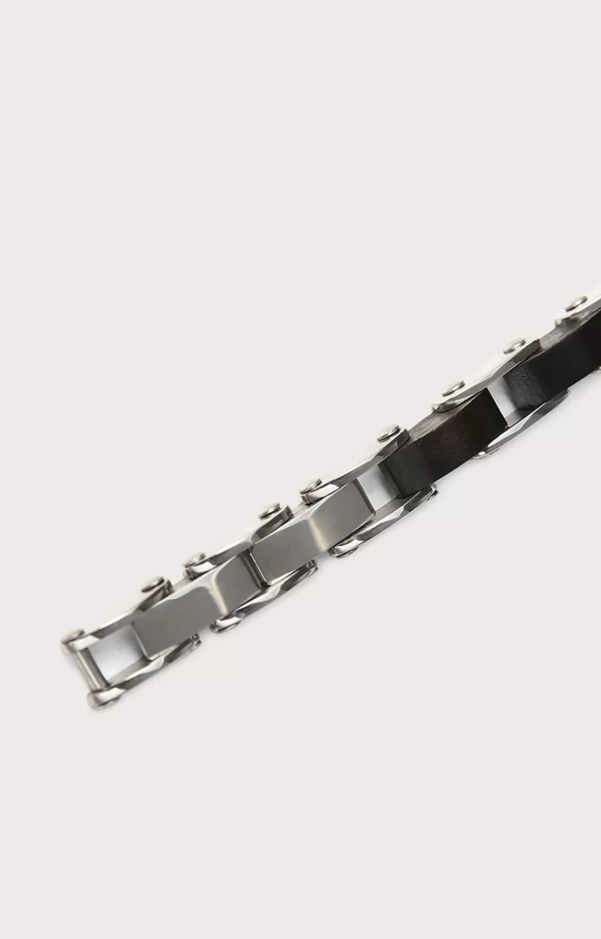 Bikkembergs Men'S Bracelet In Ebony And Steel White Outlet