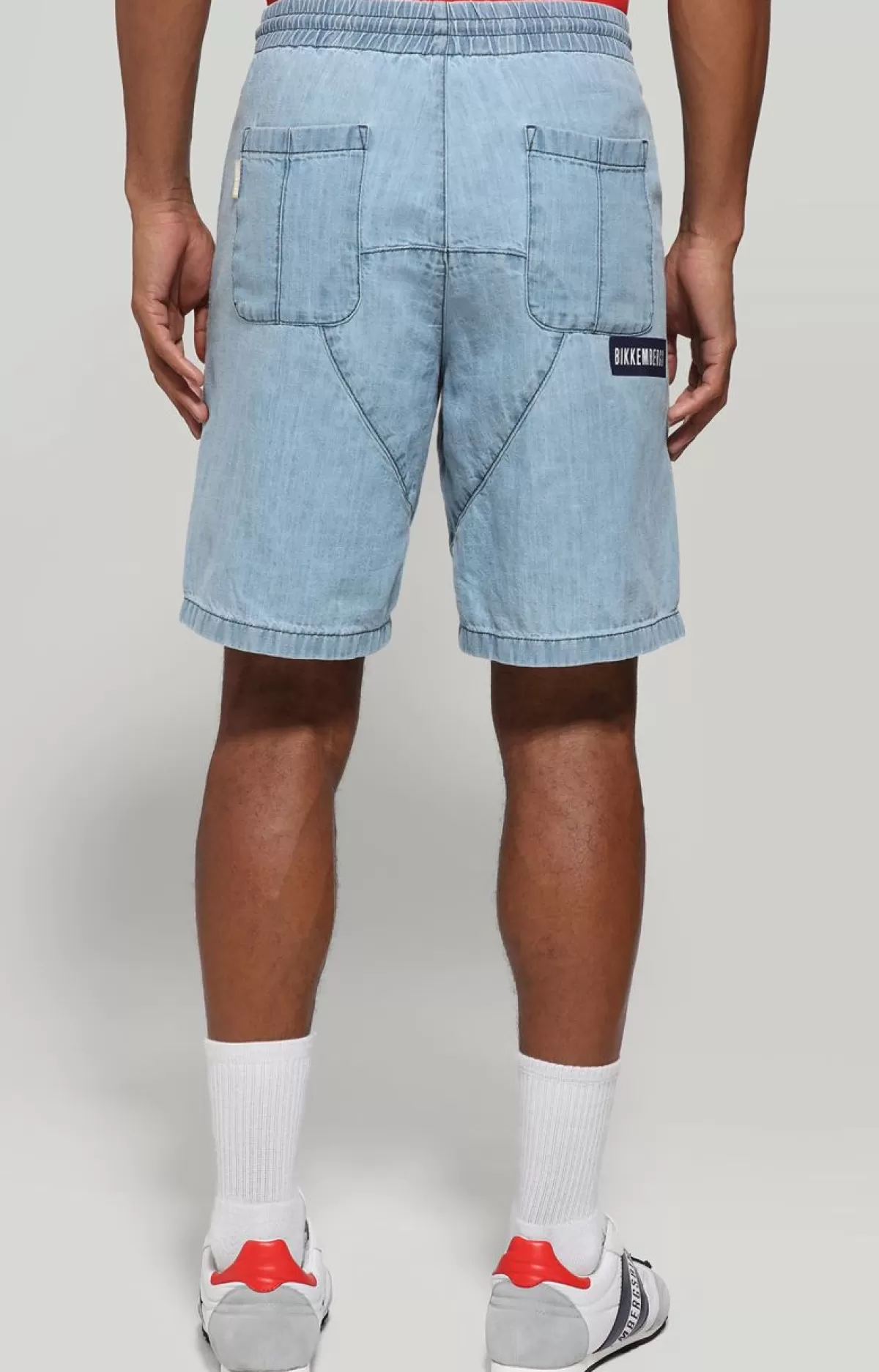 Bikkembergs Men'S Denim Shorts Blue Denim Cheap