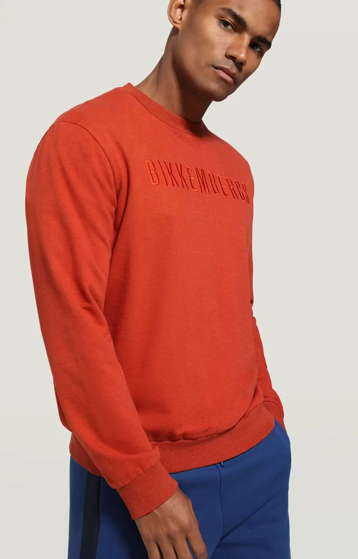 Bikkembergs Men'S Embroidered Sweatshirt Orange Flash Sale