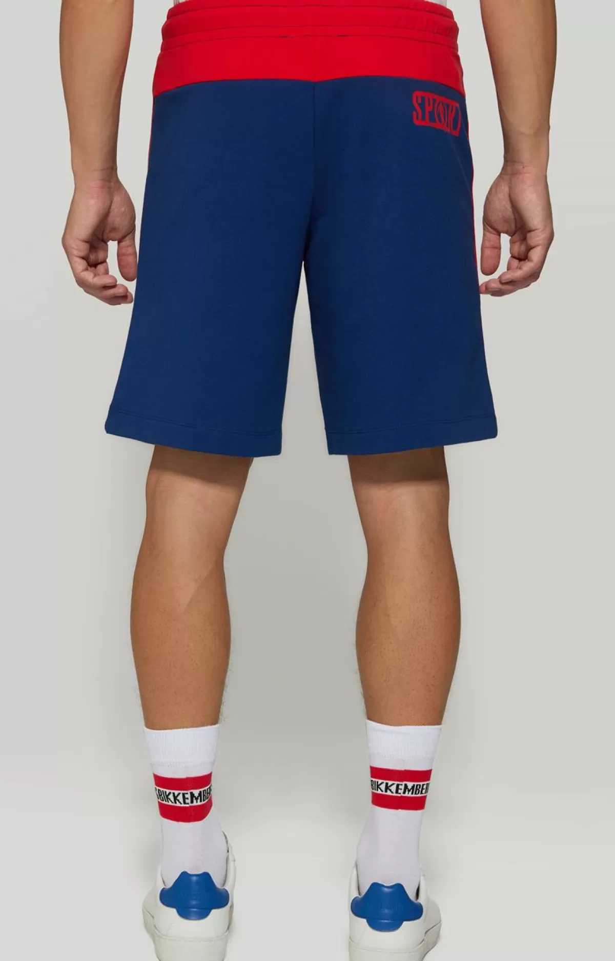 Bikkembergs Men'S Fleece Shorts - Sport Estate Blue/Goji Berry Fashion