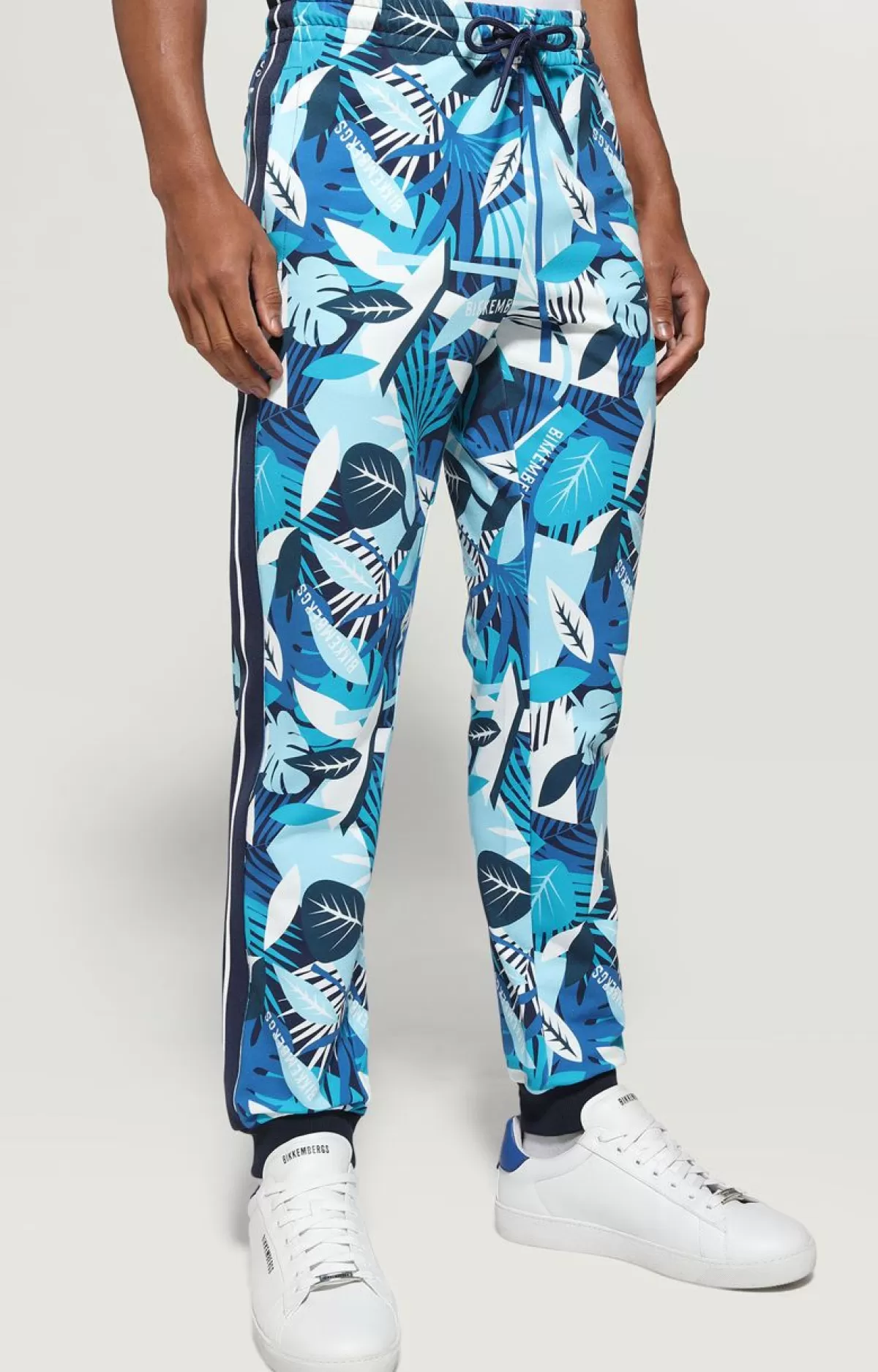 Bikkembergs Men'S Joggers - Tropical Print Tropical Blue Shop