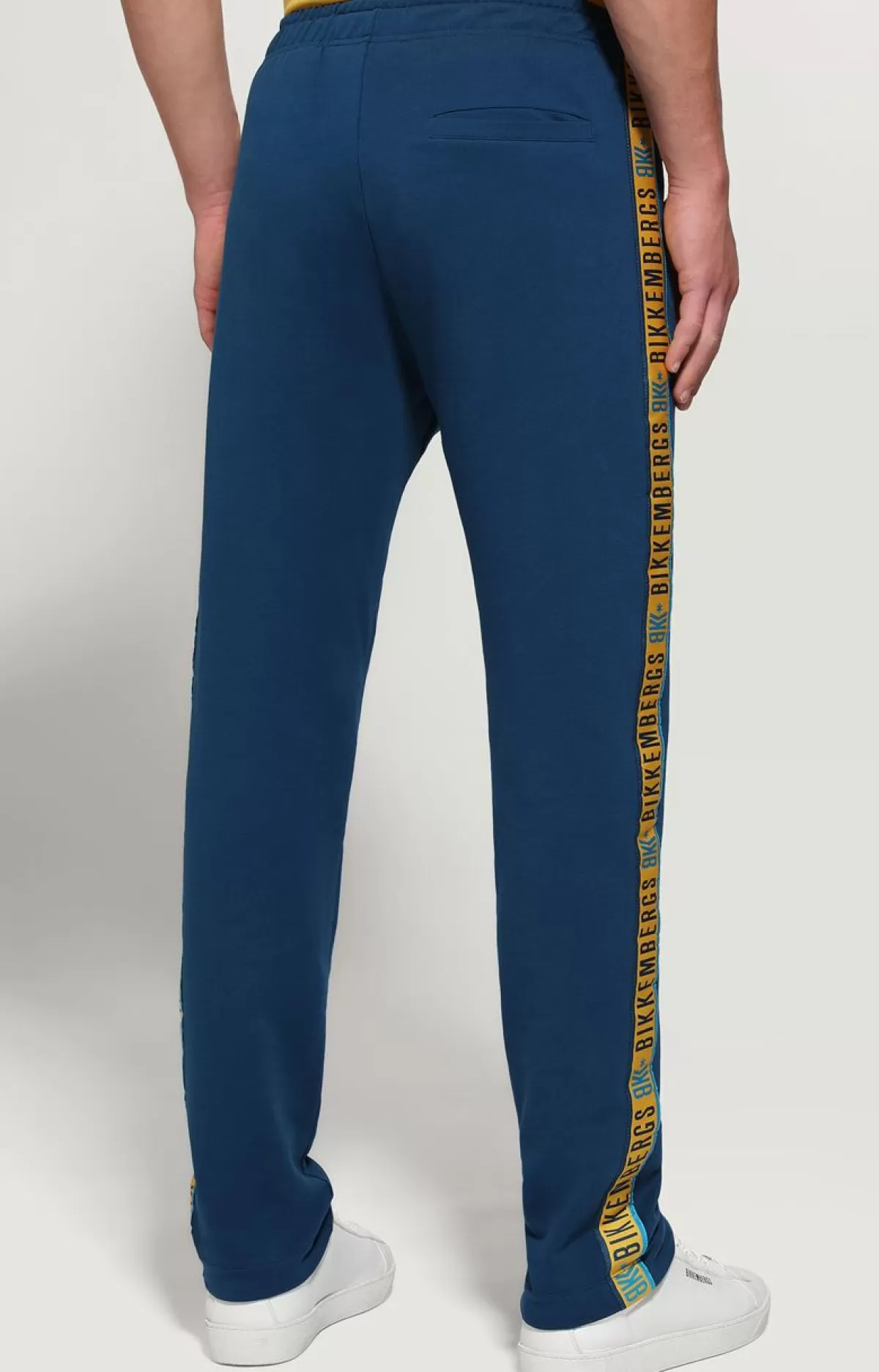 Bikkembergs Men'S Joggers With Jacquard Tape Turquoise Hot