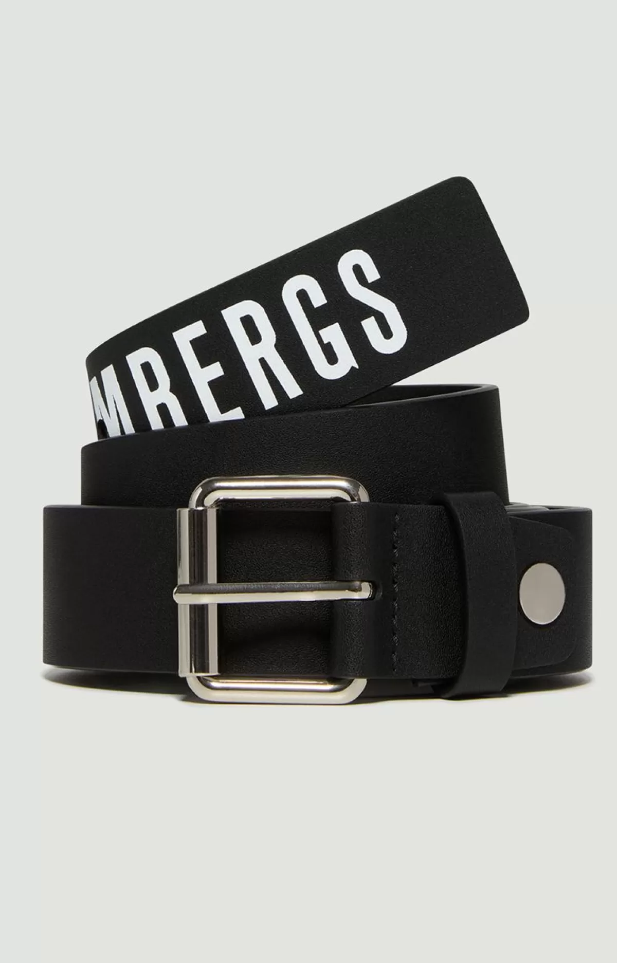 Bikkembergs Men'S Leather Belt With Contrast Logo Black Online