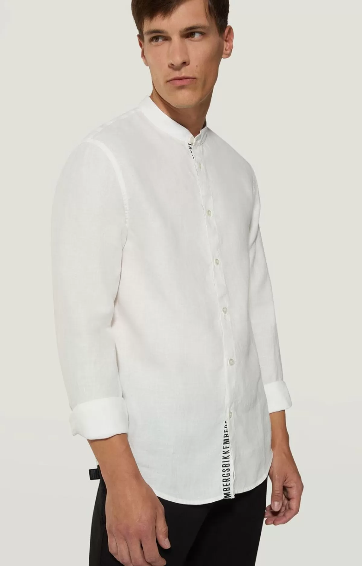 Bikkembergs Men'S Linen Shirt Off White New