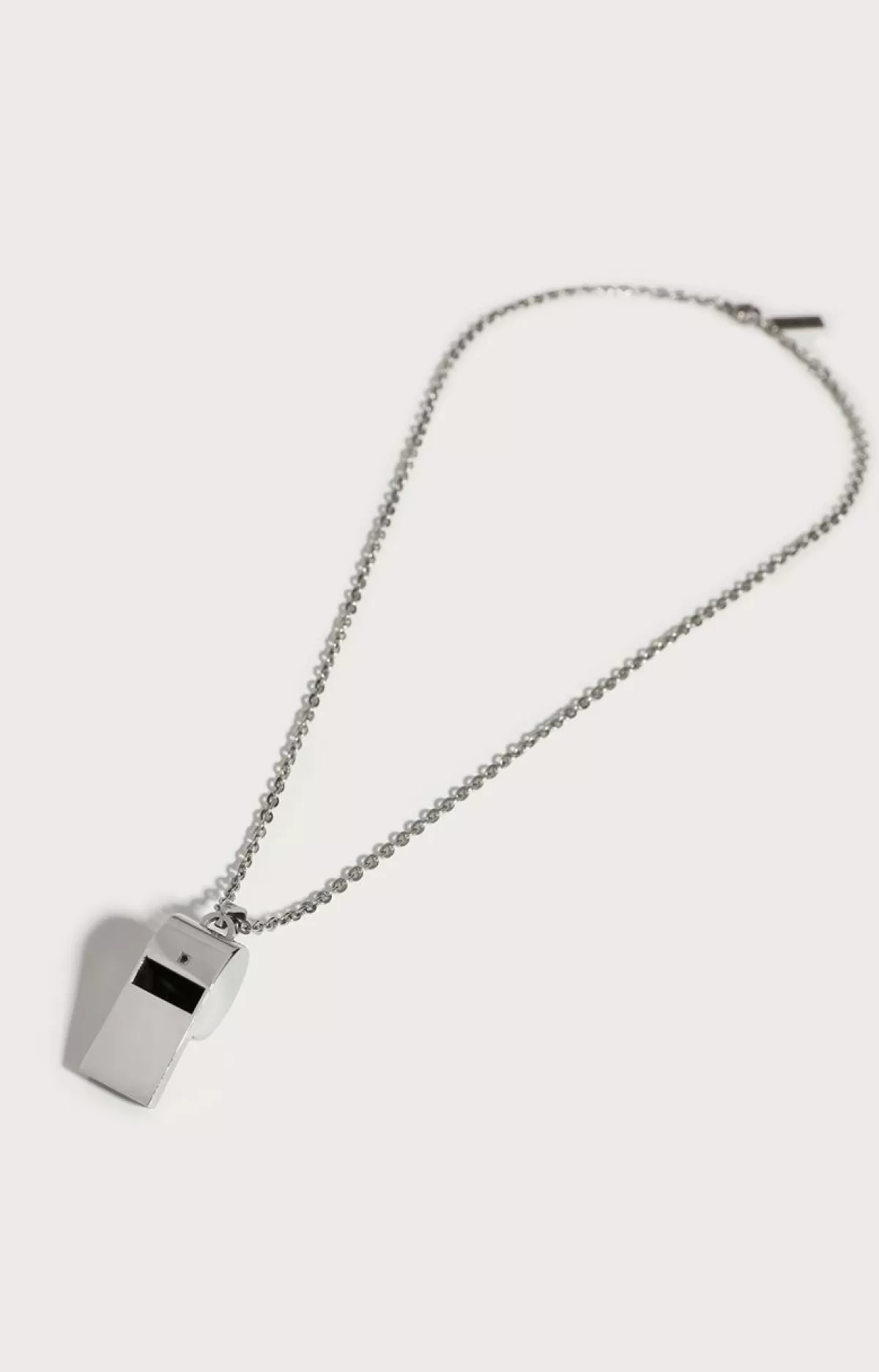 Bikkembergs Men'S Necklace With Whistle And Diamond White New