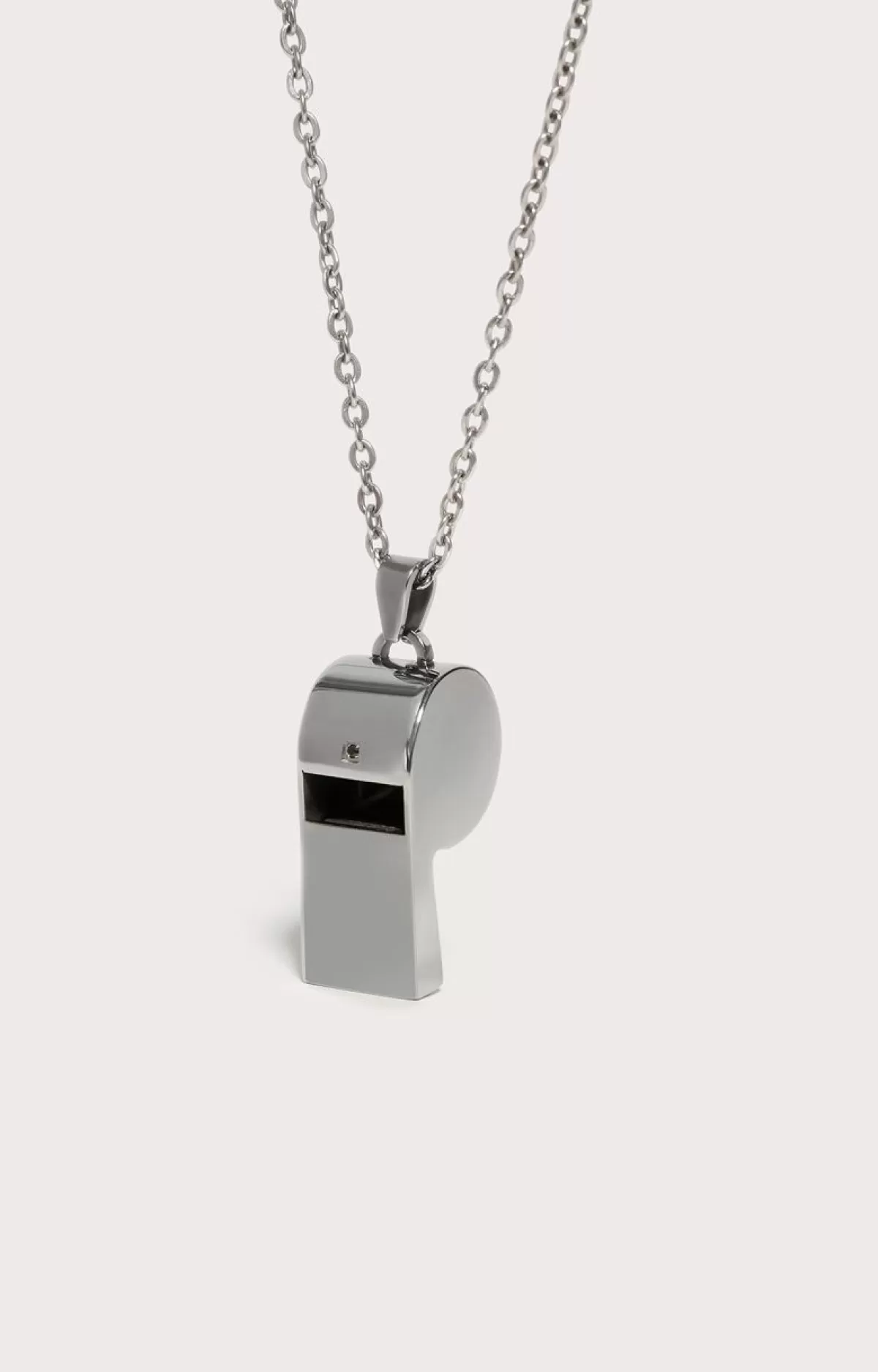 Bikkembergs Men'S Necklace With Whistle And Diamond White New