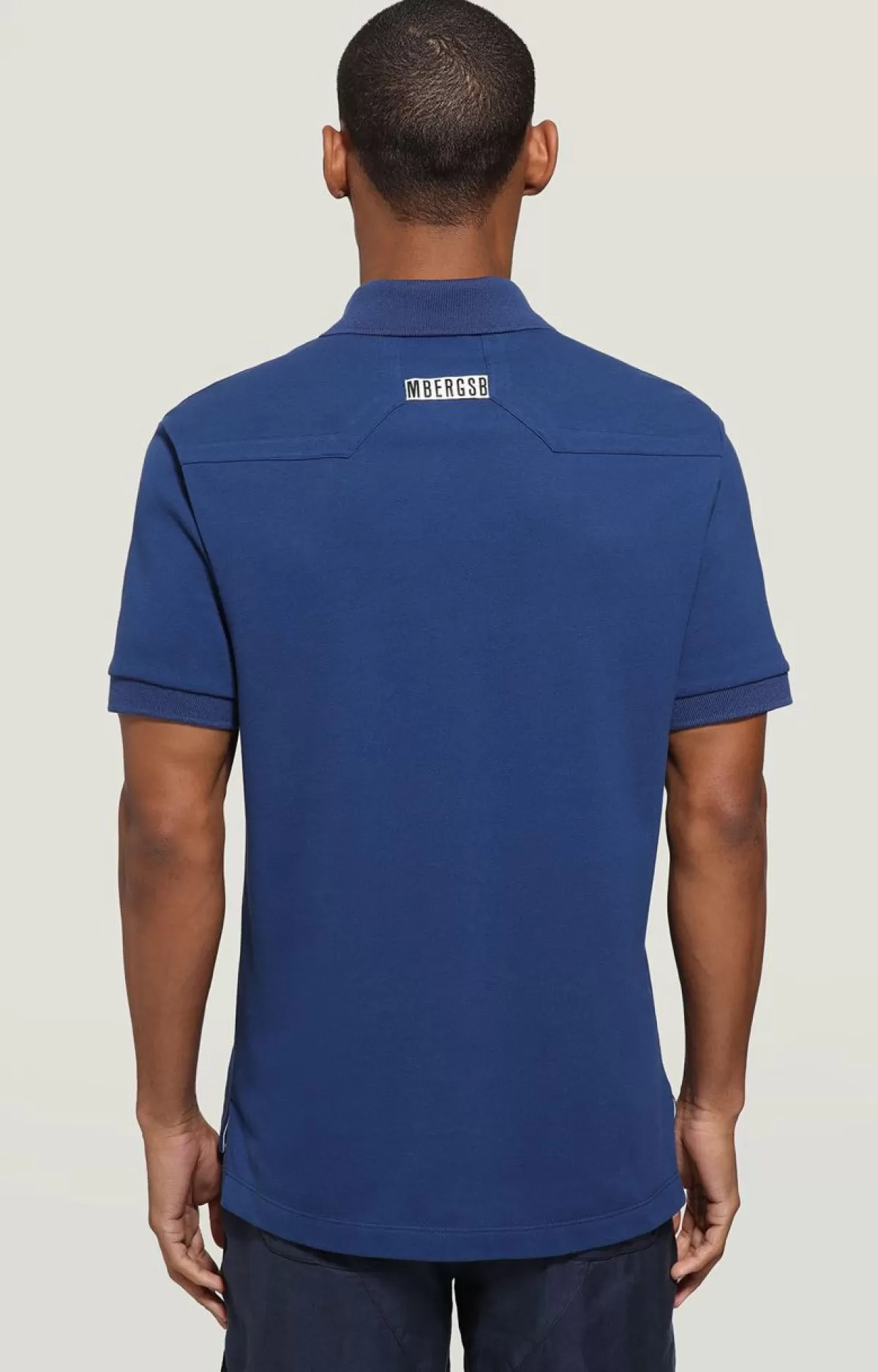 Bikkembergs Men'S Polo Shirt With Tape Blue Discount