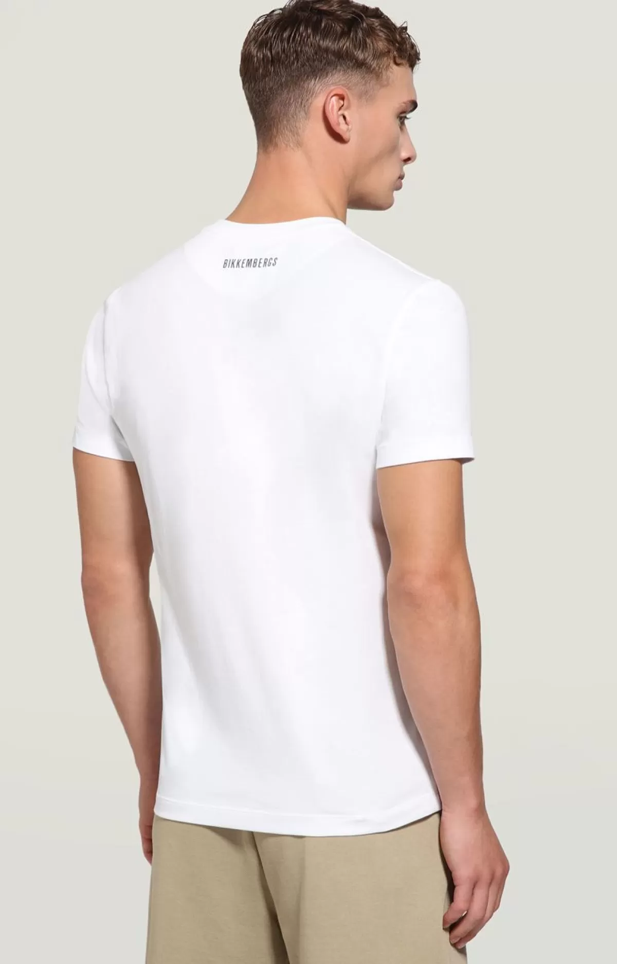 Bikkembergs Men'S Print T-Shirt Optical White Discount