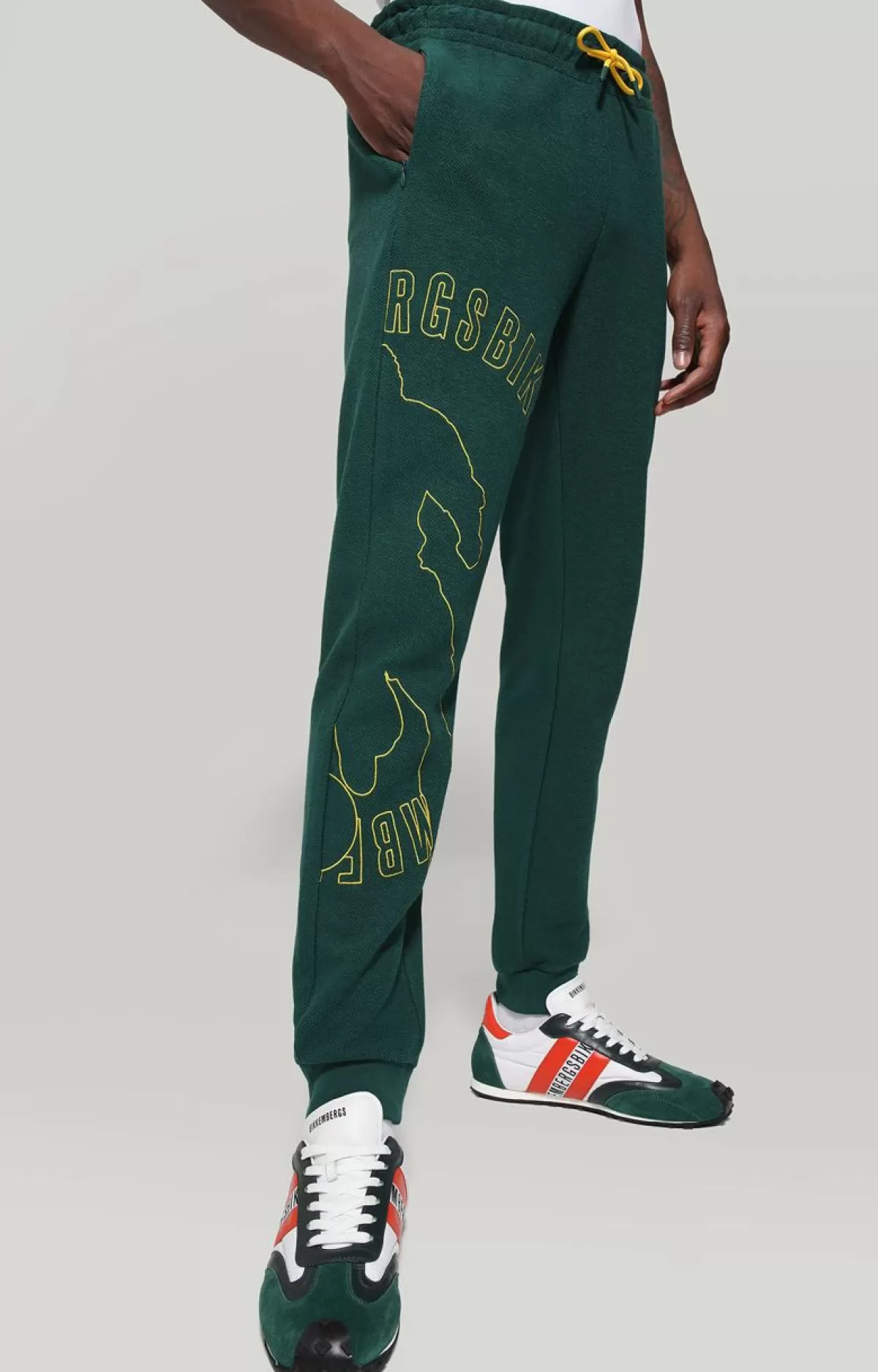 Bikkembergs Men'S Reverse Fleece Joggers Green Shop