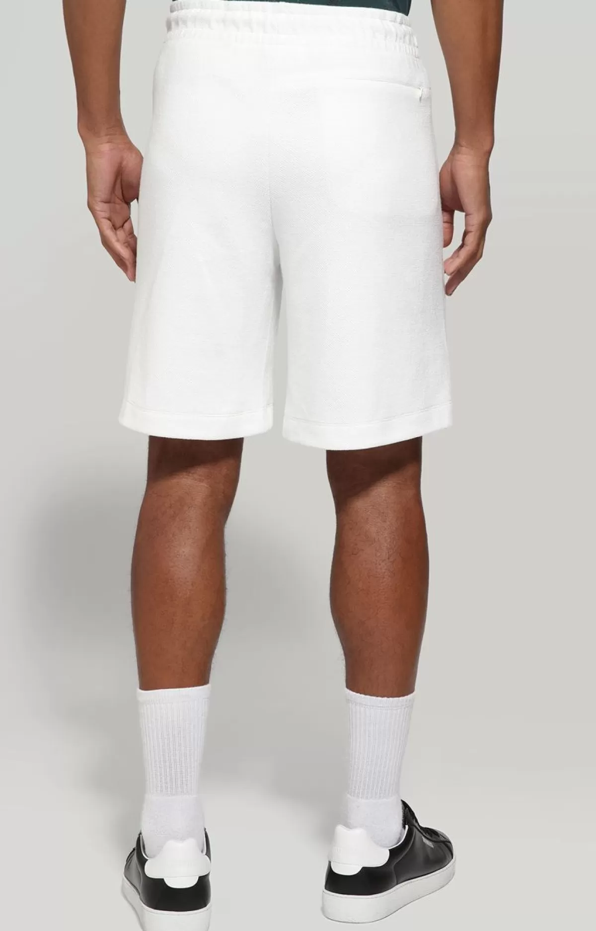 Bikkembergs Men'S Reversed Fleece Shorts White Fashion