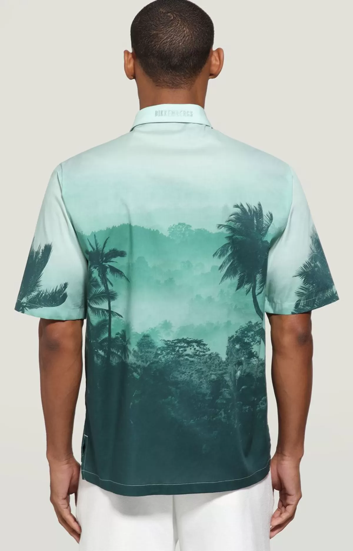 Bikkembergs Men'S Shirt - All-Over Print Forest Green Fashion
