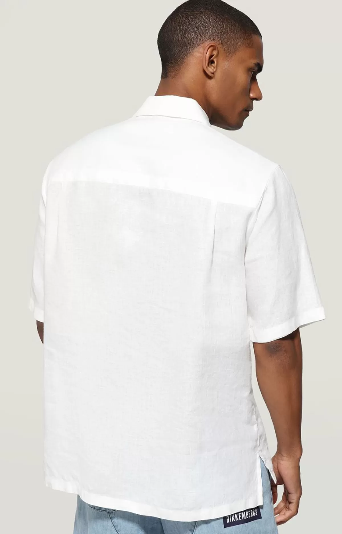 Bikkembergs Men'S Short Sleeve Embroidered Shirt White Best Sale