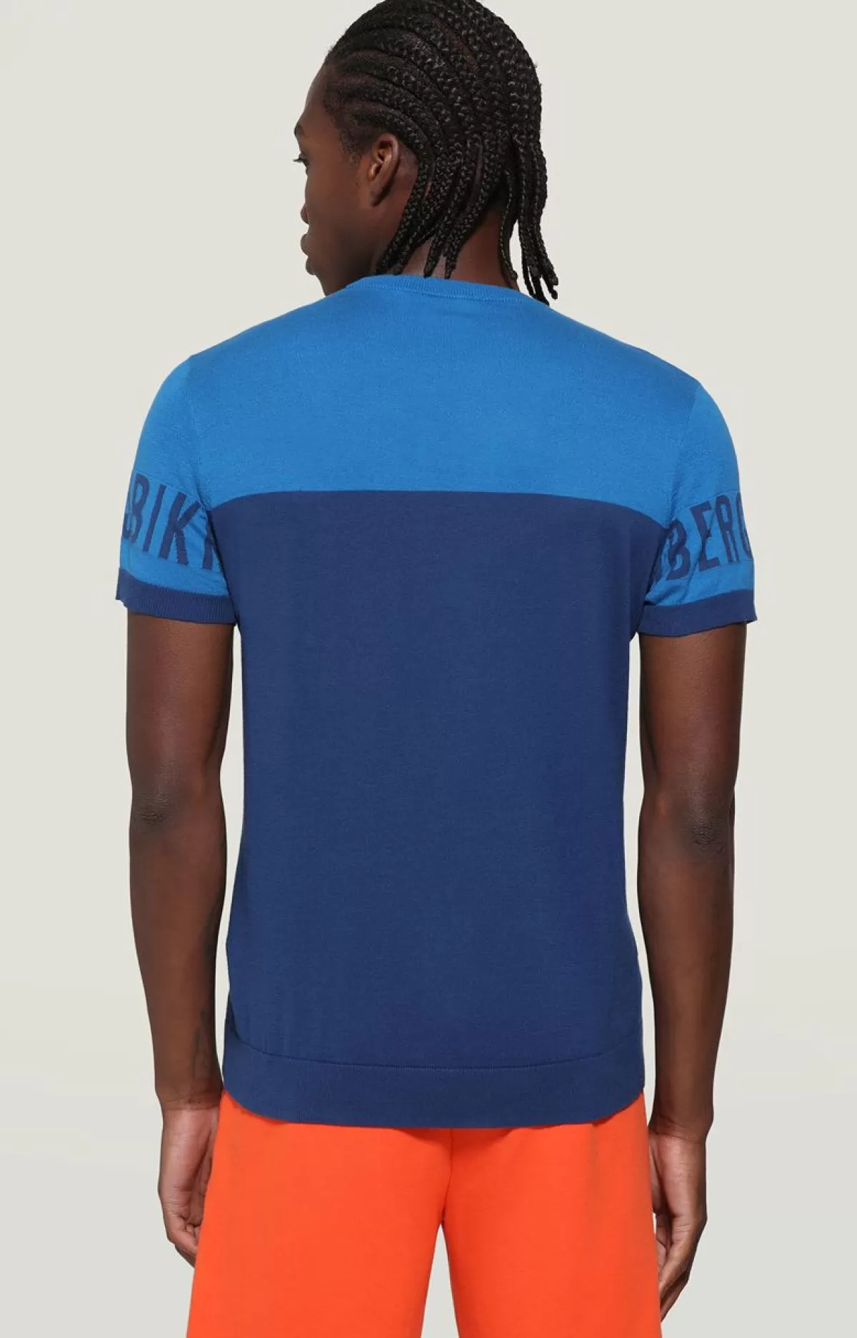 Bikkembergs Men'S Short Sleeve Pullover Blue/Snorkel Store