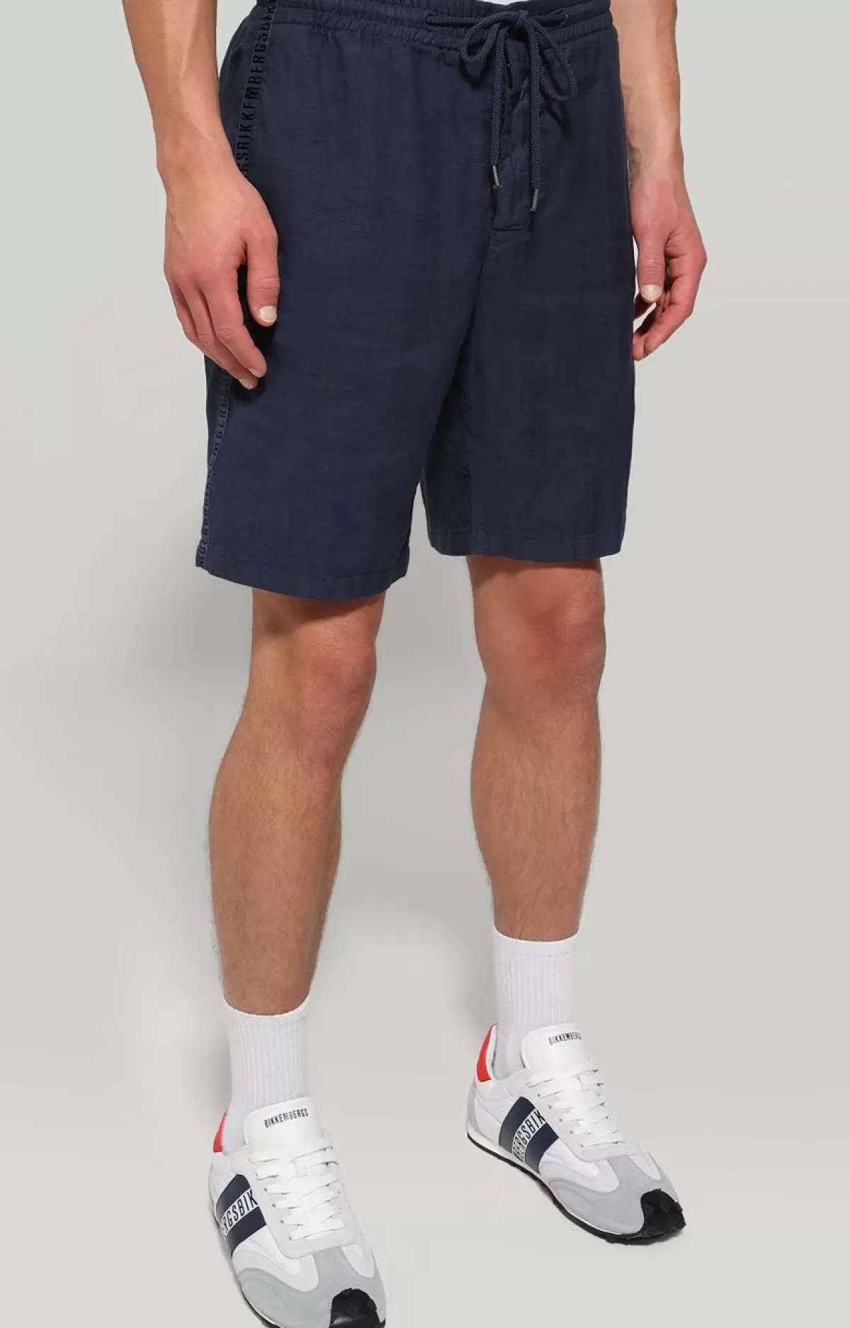 Bikkembergs Men'S Shorts With Tape Blue Sale