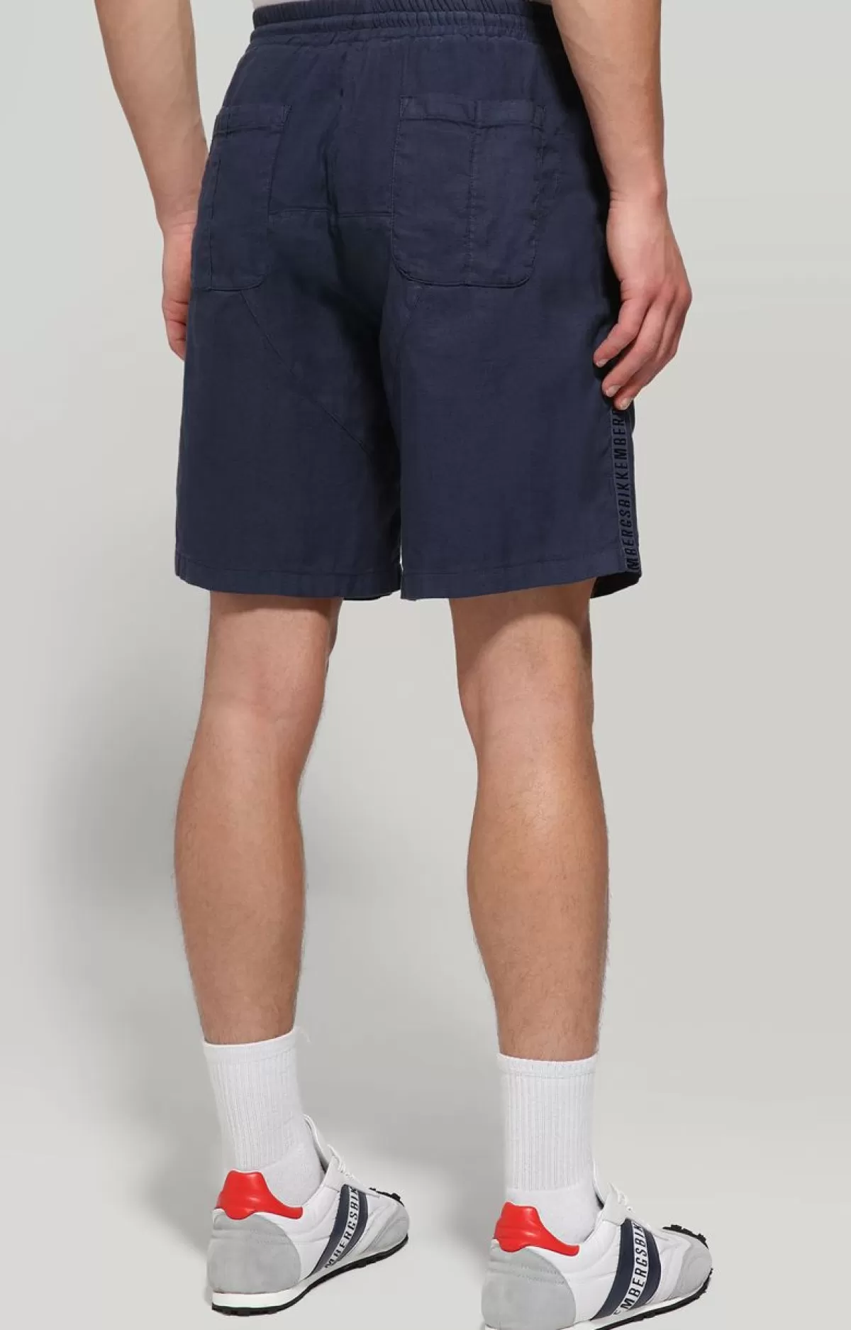 Bikkembergs Men'S Shorts With Tape Blue Sale