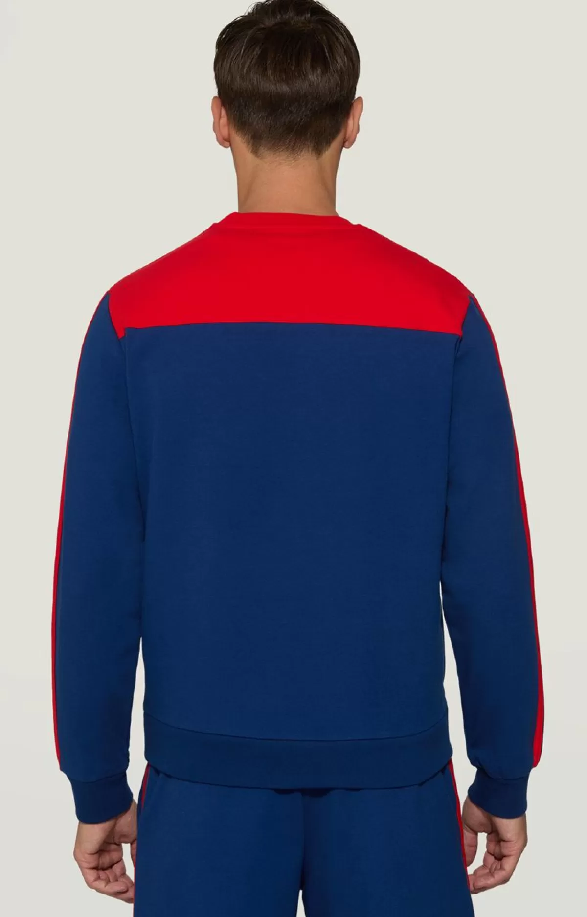 Bikkembergs Men'S Sweatshirt - Sport Estate Blue/Goji Berry Hot