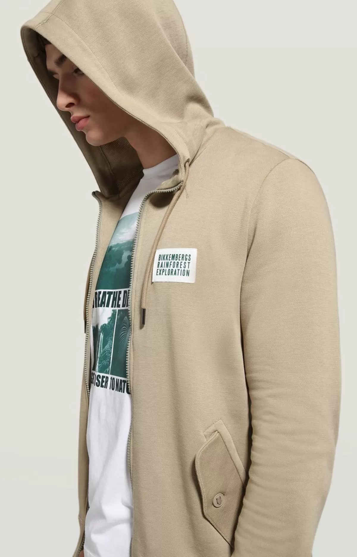 Bikkembergs Men'S Sweatshirt With Patch Dark Beige Store