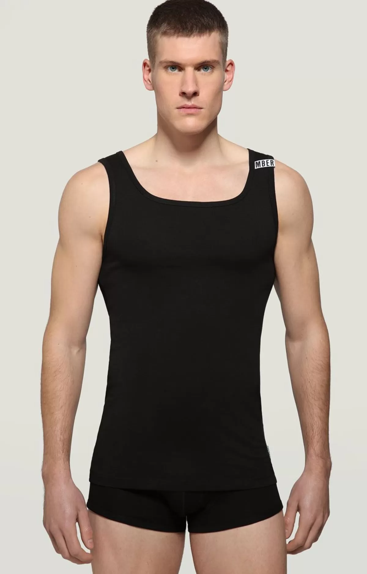 Bikkembergs Men'S Tank Top In Stretch Cotton Black Best Sale