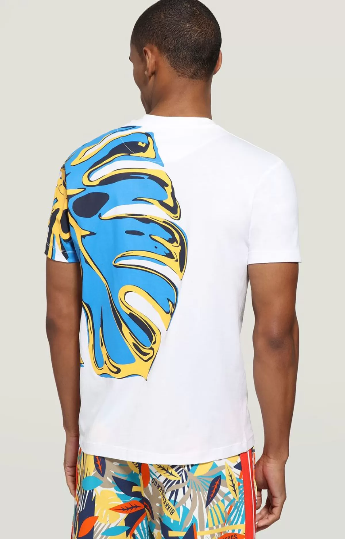 Bikkembergs Men'S T-Shirt - Maxi Print On Back Optical White Store