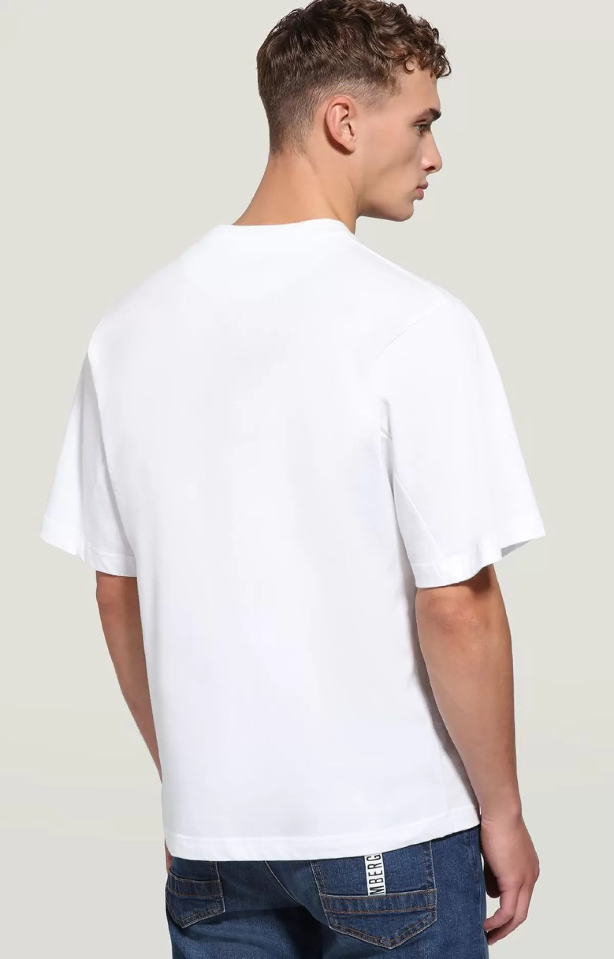 Bikkembergs Men'S T-Shirt Loose Fit Optical White Sale