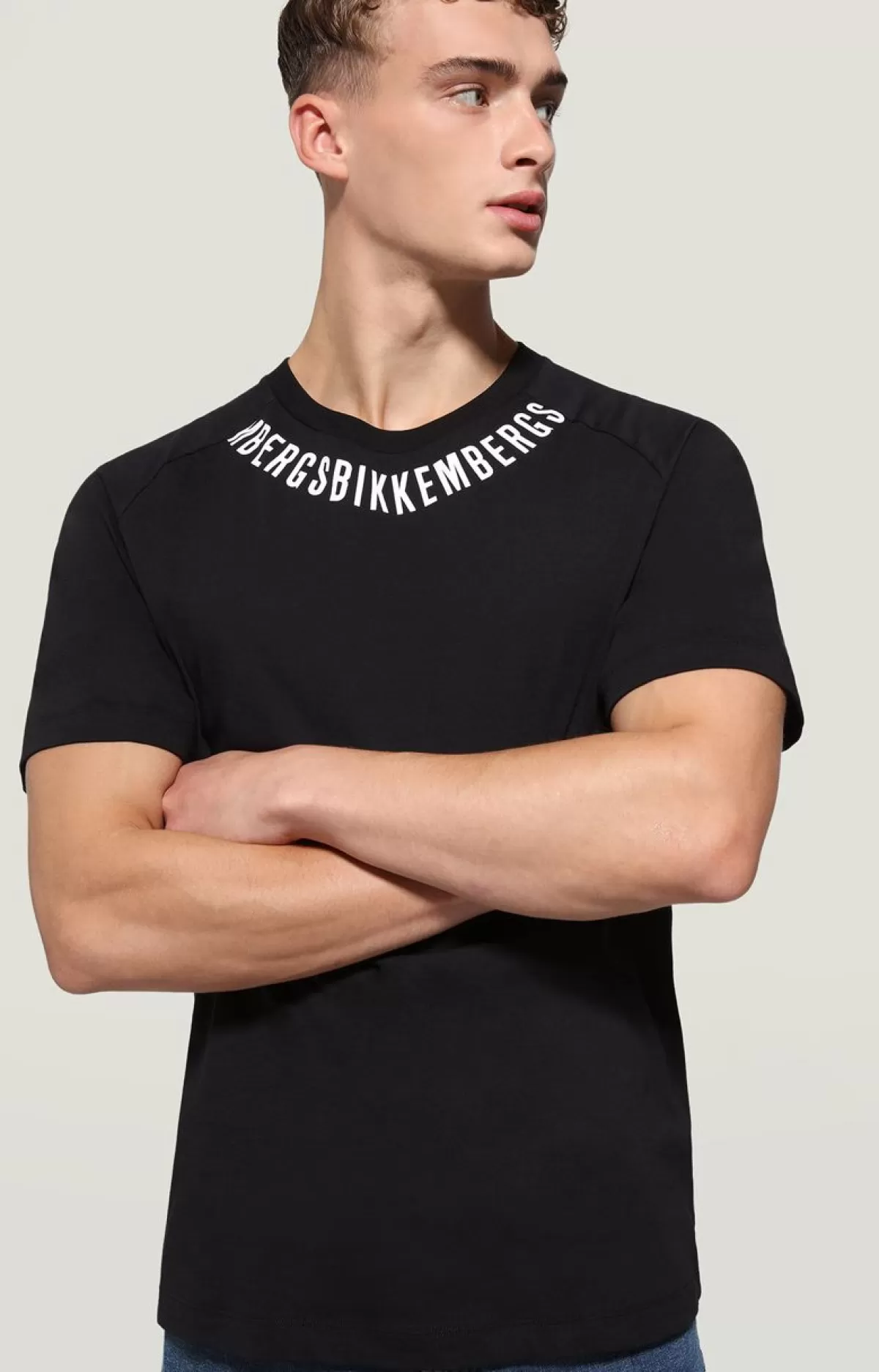 Bikkembergs Men'S T-Shirt With Raglan Sleeves Black Fashion