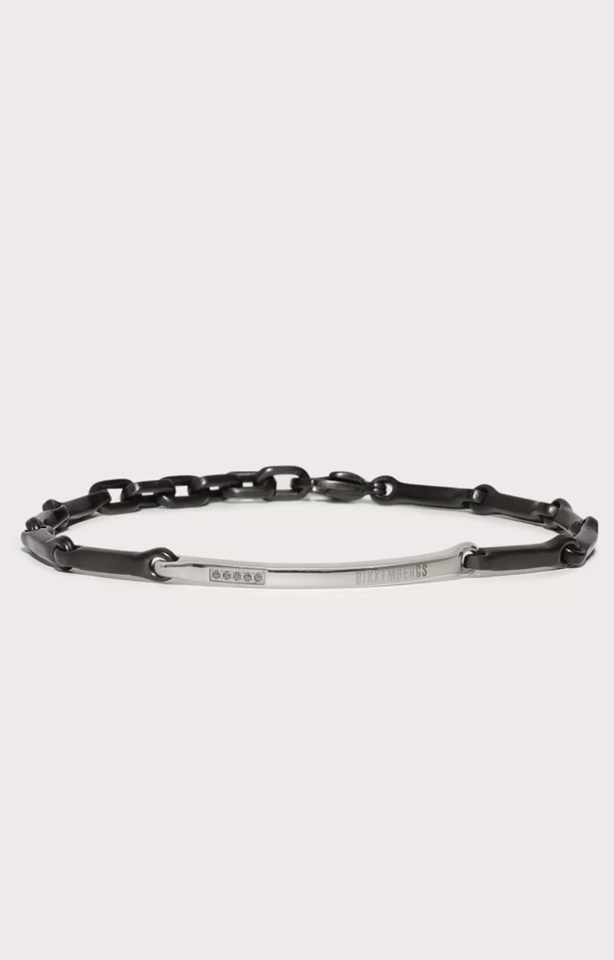 Bikkembergs Men'S Two-Tone Bracelet With Diamonds White/Dark Grey Discount