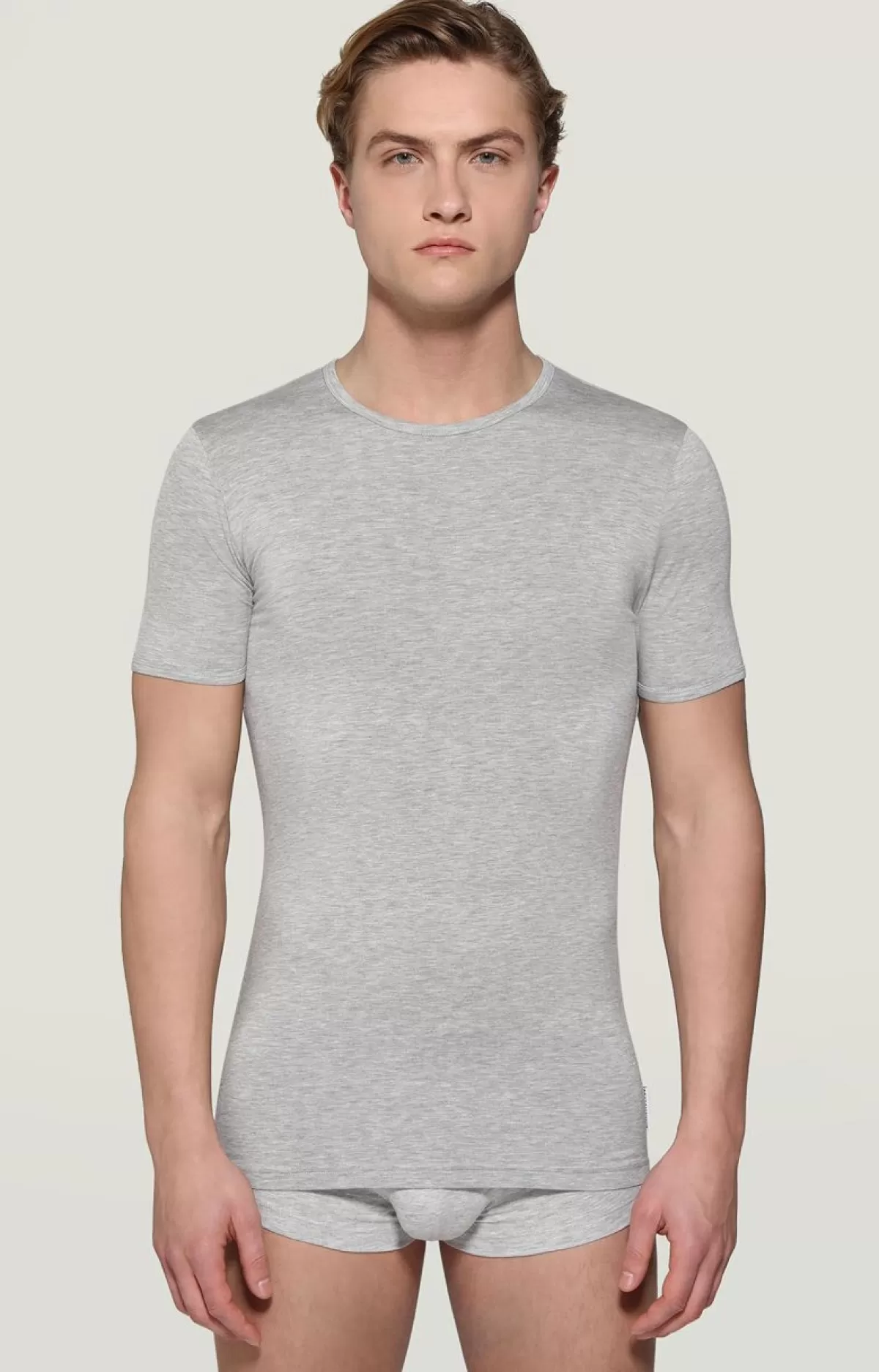 Bikkembergs Men'S Undershirt In Bamboo Fibre Grey Melange Cheap