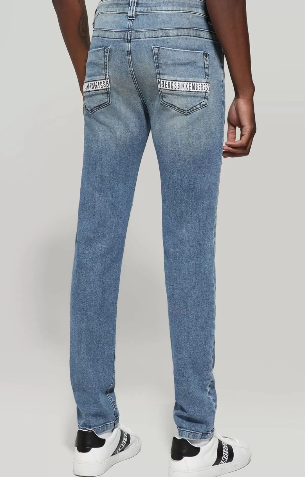 Bikkembergs Slim Fit Men'S Jeans - Linen/Cotton Blue Denim Online