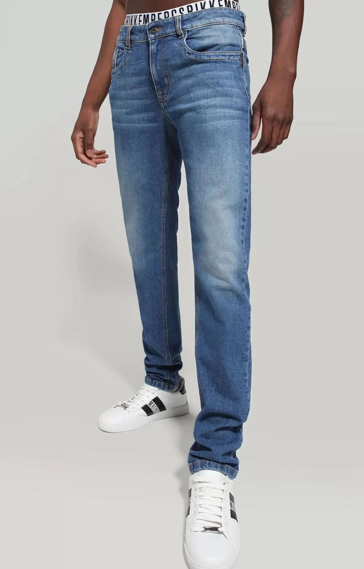 Bikkembergs Slim Fit Men'S Jeans - Stretch Denim Blue Denim New