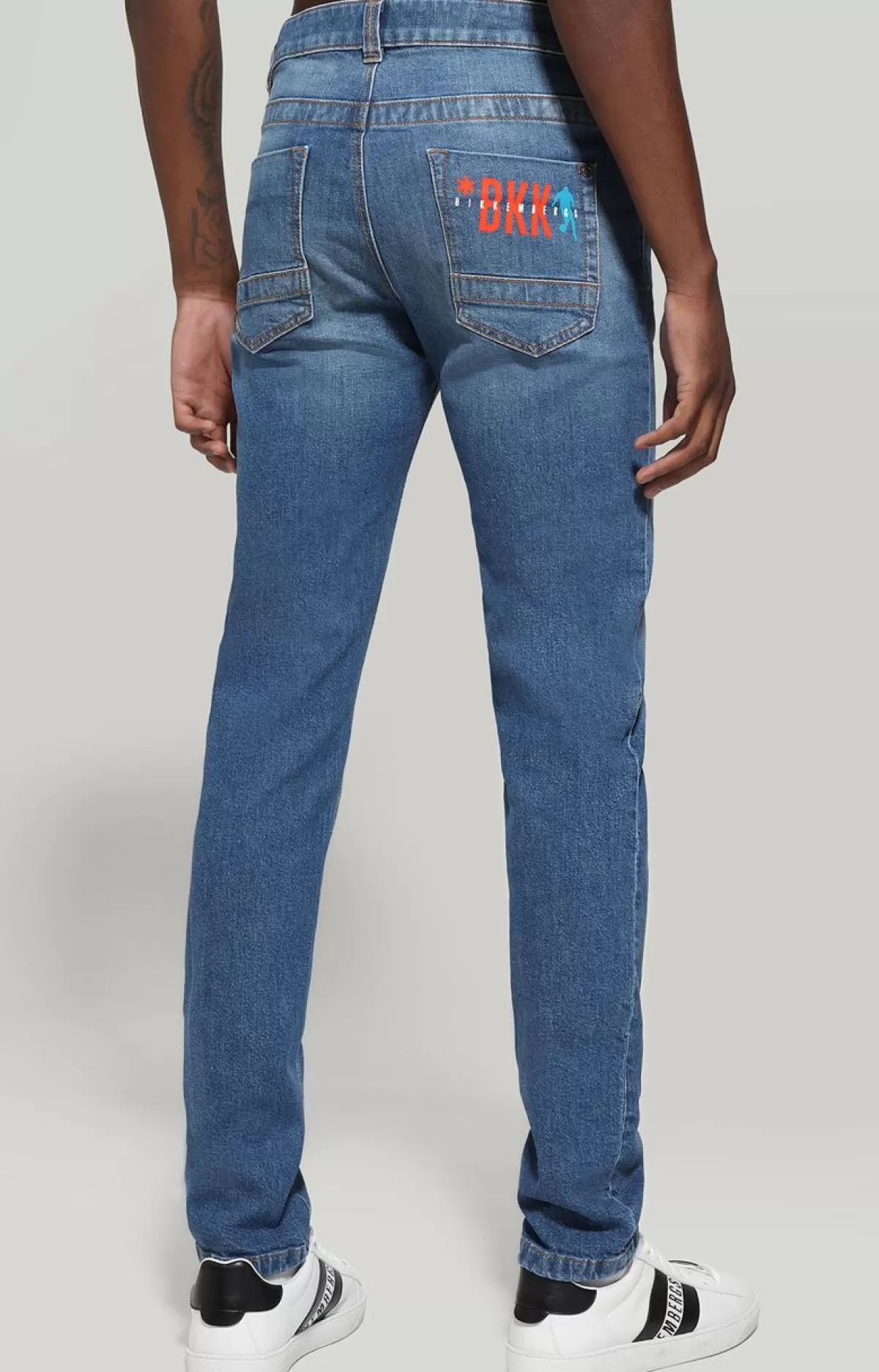 Bikkembergs Slim Fit Men'S Jeans - Stretch Denim Blue Denim New